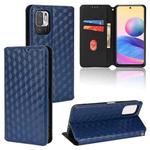 For Redmi Note 10 JE Cubic Grid Texture Flip Leather Phone Case(Blue)