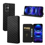 For Redmi Note 12 5G Global Cubic Grid Texture Flip Leather Phone Case(Black)