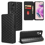 For Redmi Note 12S 4G Global Cubic Grid Texture Flip Leather Phone Case(Black)