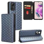 For Redmi Note 12S 4G Global Cubic Grid Texture Flip Leather Phone Case(Blue)