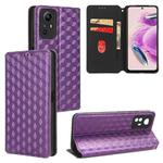 For Redmi Note 12S 4G Global Cubic Grid Texture Flip Leather Phone Case(Purple)