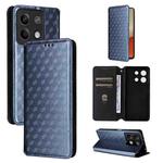 For Redmi Note 13 Pro 5G Cubic Grid Texture Flip Leather Phone Case(Blue)