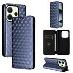 For Redmi Note 14 4G 164.84mm Cubic Grid Texture Flip Leather Phone Case(Blue)