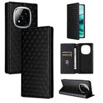 For Redmi Note 14 Pro+ 5G Cubic Grid Texture Flip Leather Phone Case(Black)