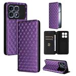 For Redmi K70 Ultra Cubic Grid Texture Flip Leather Phone Case(Purple)