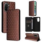 For Redmi A5 4G 173.3mm Cubic Grid Texture Flip Leather Phone Case(Brown)