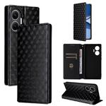 For Redmi Turbo 4 Pro 5G Cubic Grid Texture Flip Leather Phone Case(Black)