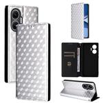 For Redmi Turbo 4 Pro 5G Cubic Grid Texture Flip Leather Phone Case(Silver)