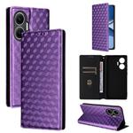 For Redmi Turbo 4 Pro 5G Cubic Grid Texture Flip Leather Phone Case(Purple)