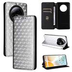 For BLU Bold K50 Cubic Grid Texture Flip Leather Phone Case(Silver)