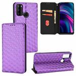 For BLU G51 Plus Cubic Grid Texture Flip Leather Phone Case(Purple)