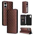 For BLU G53 Cubic Grid Texture Flip Leather Phone Case(Brown)