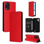 For BLU View 5 Pro Cubic Grid Texture Flip Leather Phone Case(Red)