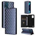 For BLU View Speed 5G Cubic Grid Texture Flip Leather Phone Case(Blue)