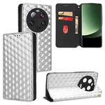 For Xiaomi 13 Ultra Cubic Grid Texture Flip Leather Phone Case(Silver)