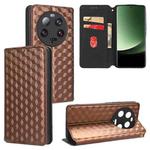 For Xiaomi 13 Ultra Cubic Grid Texture Flip Leather Phone Case(Brown)