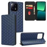 For Xiaomi 13 Cubic Grid Texture Flip Leather Phone Case(Blue)