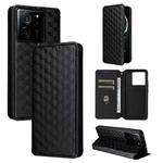 For Xiaomi 13T 5G / 13T Pro 5G Cubic Grid Texture Flip Leather Phone Case(Black)