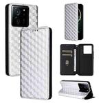 For Xiaomi 13T 5G / 13T Pro 5G Cubic Grid Texture Flip Leather Phone Case(Silver)