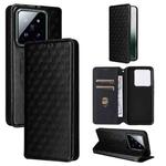 For Xiaomi 14 Pro Cubic Grid Texture Flip Leather Phone Case(Black)