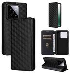 For Xiaomi 14 Cubic Grid Texture Flip Leather Phone Case(Black)