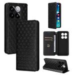 For Xiaomi 14T Pro Cubic Grid Texture Flip Leather Phone Case(Black)