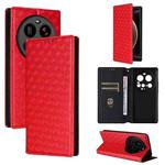 For Xiaomi 15 Ultra Cubic Grid Texture Flip Leather Phone Case(Red)