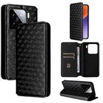 For Xiaomi 15 Cubic Grid Texture Flip Leather Phone Case(Black)