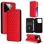For Xiaomi 15 Cubic Grid Texture Flip Leather Phone Case(Red)