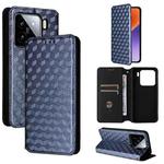 For Xiaomi 15 Cubic Grid Texture Flip Leather Phone Case(Blue)