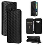 For Xiaomi Poco C61 / Redmi A3 Cubic Grid Texture Flip Leather Phone Case(Black)