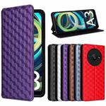 For Xiaomi Poco C61 / Redmi A3 Cubic Grid Texture Flip Leather Phone Case(Purple)