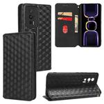 For Xiaomi Poco F5 Pro 5G Cubic Grid Texture Flip Leather Phone Case(Black)