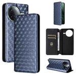 For Xiaomi Poco F7 Pro / F7 Ultra Cubic Grid Texture Flip Leather Phone Case(Blue)