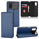For Xiaomi Poco M4 Pro 4G Cubic Grid Texture Flip Leather Phone Case(Blue)