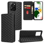 For Xiaomi Poco X5 Pro 5G Cubic Grid Texture Flip Leather Phone Case(Black)