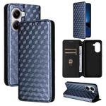 For Xiaomi Poco X7 Pro 5G / Redmi Turbo 4 5G Cubic Grid Texture Flip Leather Phone Case(Blue)