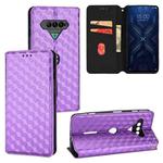 For Xiaomi Black Shark 4 Cubic Grid Texture Flip Leather Phone Case(Purple)