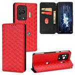 For Xiaomi Black Shark 5 Pro Cubic Grid Texture Flip Leather Phone Case(Red)