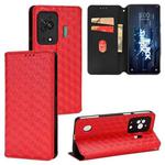 For Xiaomi Black Shark 5 Cubic Grid Texture Flip Leather Phone Case(Red)