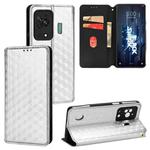 For Xiaomi Black Shark 5 Cubic Grid Texture Flip Leather Phone Case(Silver)