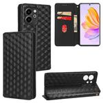 For Honor 80 SE 5G Cubic Grid Texture Flip Leather Phone Case(Black)