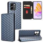 For Honor 80 SE 5G Cubic Grid Texture Flip Leather Phone Case(Blue)
