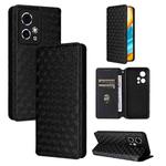 For Honor 90 GT 5G Cubic Grid Texture Flip Leather Phone Case(Black)