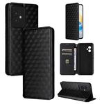 For Honor 100 5G Cubic Grid Texture Flip Leather Phone Case(Black)