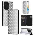 For Honor 100 5G Cubic Grid Texture Flip Leather Phone Case(Silver)