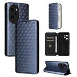 For Honor 100 Pro 5G Cubic Grid Texture Flip Leather Phone Case(Blue)