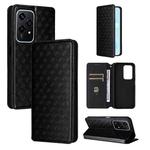 For Honor 200 Lite 5G Global Cubic Grid Texture Flip Leather Phone Case(Black)