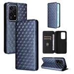For Honor 200 Lite 5G Global Cubic Grid Texture Flip Leather Phone Case(Blue)