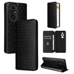 For Honor 200 Pro 5G Cubic Grid Texture Flip Leather Phone Case(Black)